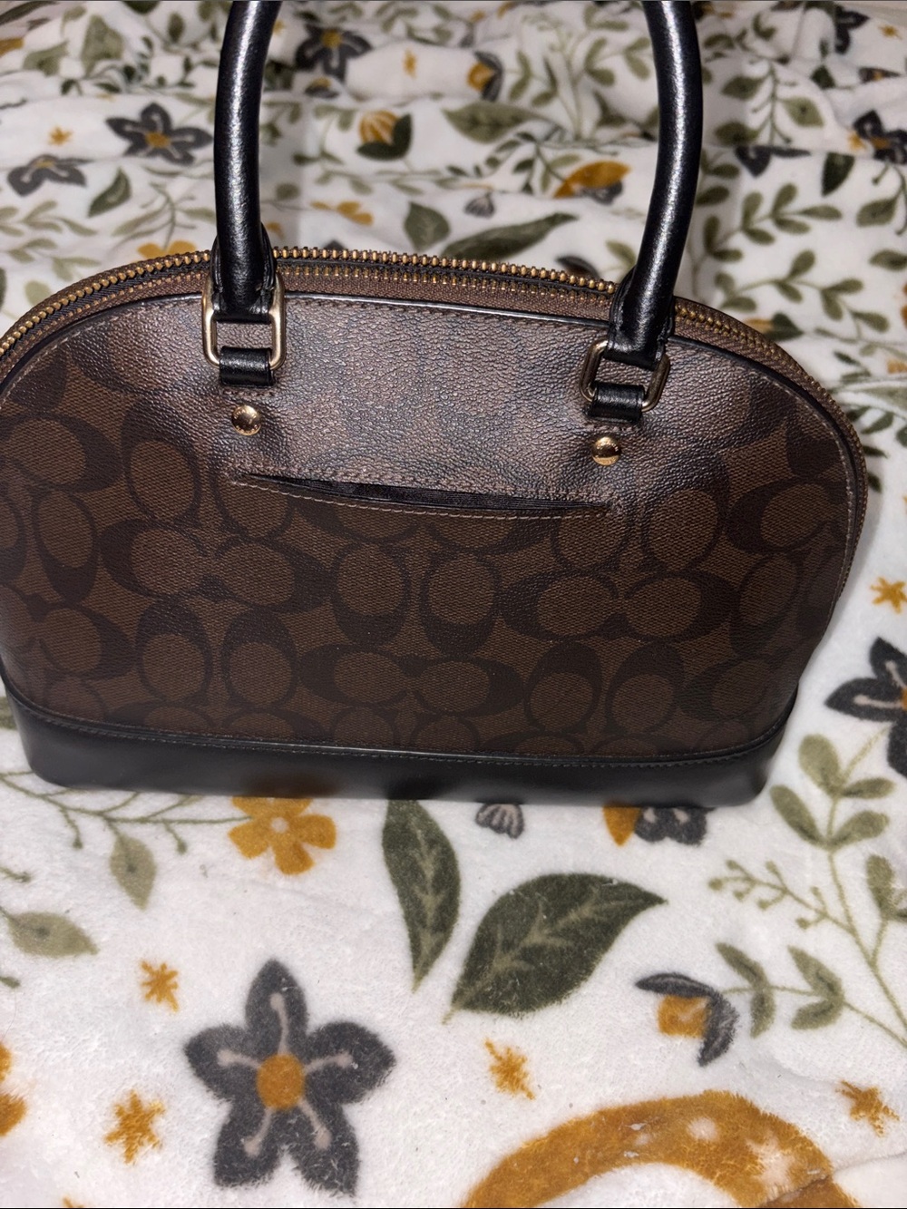 Coach Brown/Black Signature Dome Satchel - Picture 5 of 6